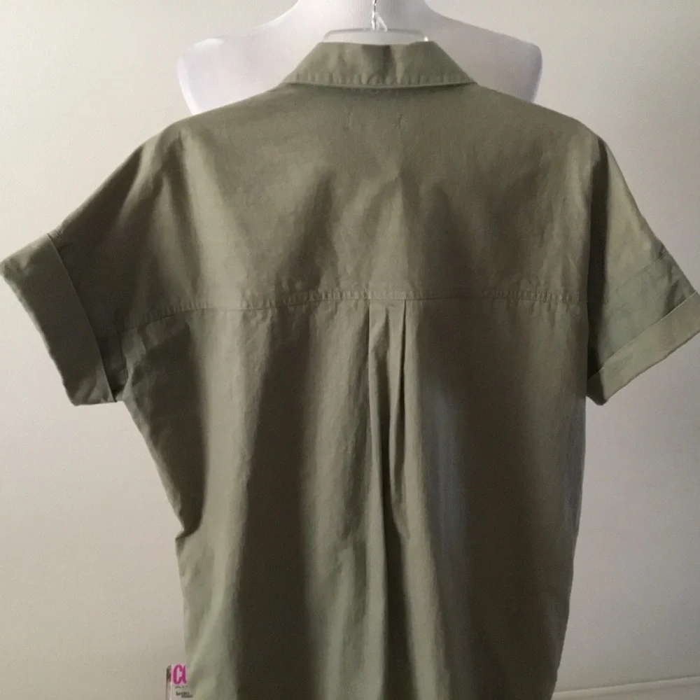 HP-OAT NEW YORK OVERSIZED MEDIUM OLIVE SLEEVE SHIRT DRESS/ SIZE M/ NEW CONDITION - Picture 10 of 10